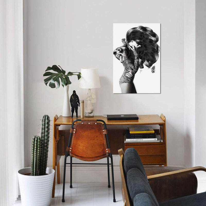 Impression sur toile tendue, "Bear #2", H 12 po x l 8 po x P 0,75 po, Toile tendue