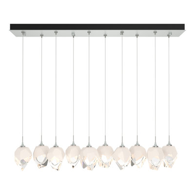 Luminaire suspendu géométrique pour îlot de cuisine à 10 lumières Chrysalis