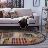 Tapis d'intérieur sud-ouest en polypropylène tissé à la machine brun / rouge / vert Alers