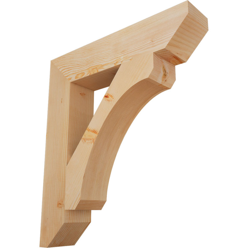 Support en bois / corbeau, H 34 po x l 5,5 po x P 30 po, Douglas (lisse)