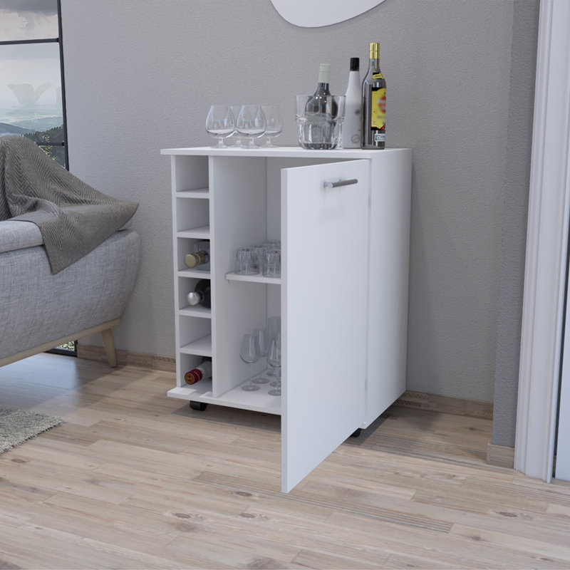 Chariot-bar, salon, Blanc