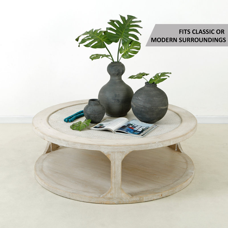 Milo Solid Wood Coffee Table, 16.93" H x 50" L x 50" W