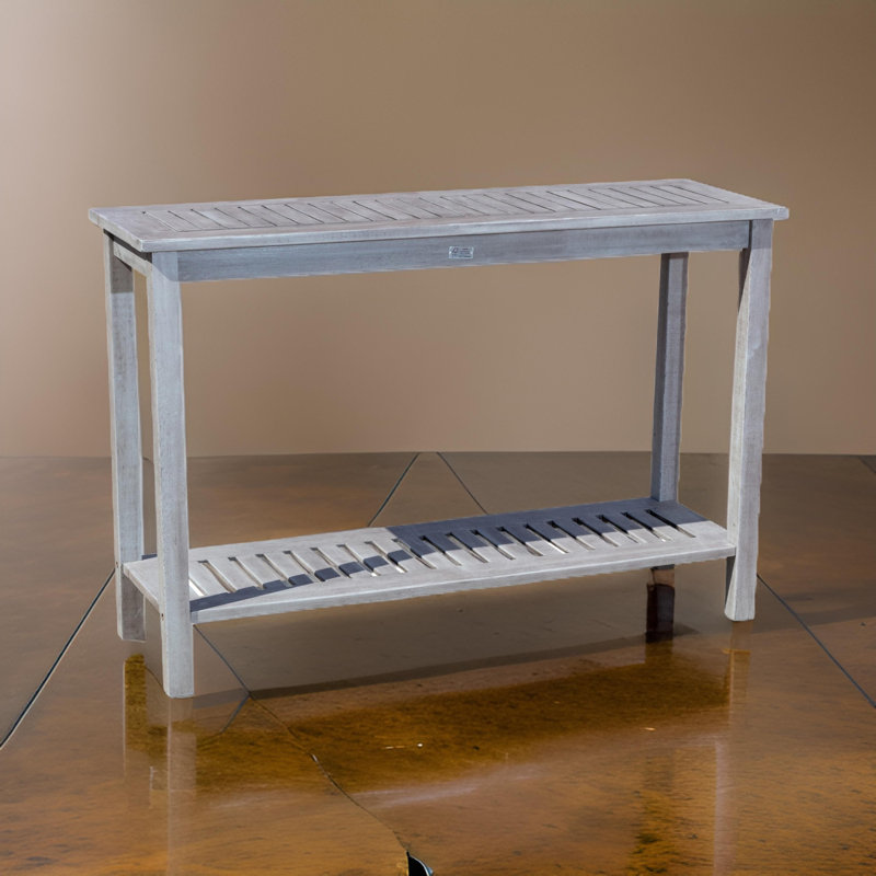 Roehl 48'' Solid Wood Console Table, Silver/Gray