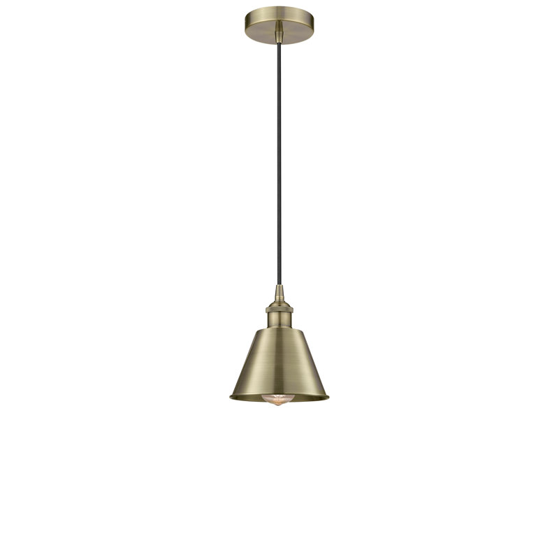 Luminaire suspendu conique 1 lumière Miramare, Laiton, Laiton