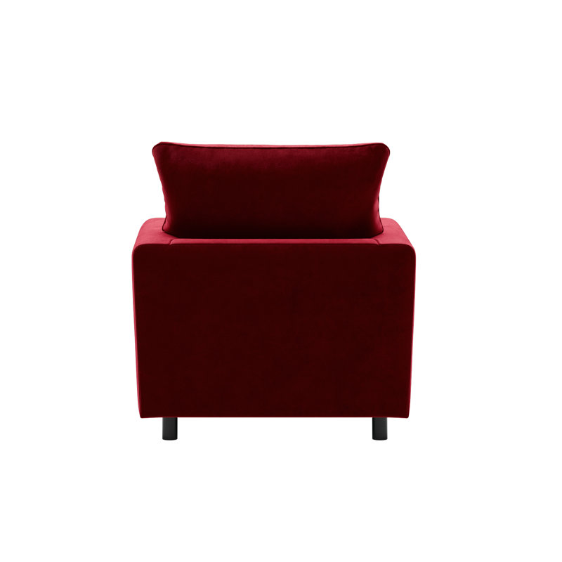 Awn Velvet Armchair, Red