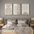 Mid Century Modern Boho Duotone Beige Abstract Shape Framed Canvas 3 Pieces Print Wall Art Neutral Decor-73227862-73227861
