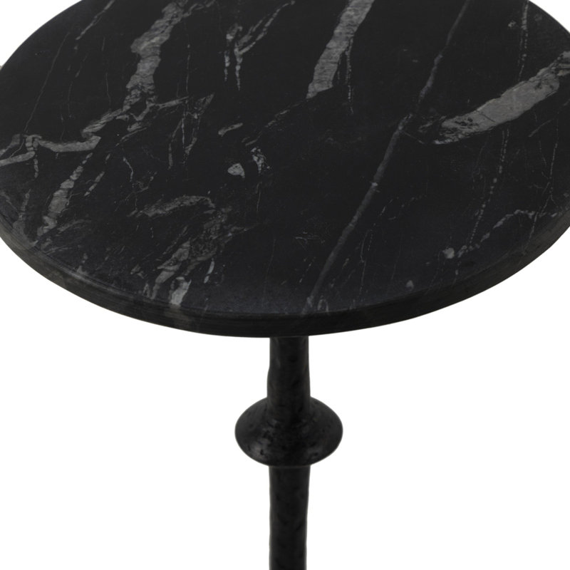 Jocelyn Marble End Table, Black Marble