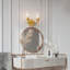Luminaire de meuble-lavabo moderne avec finition or mat, lampe murale 2 lumières avec abat-jour en verre transparent, douille E26 pour salle de bain, couloir, chambre à coucher