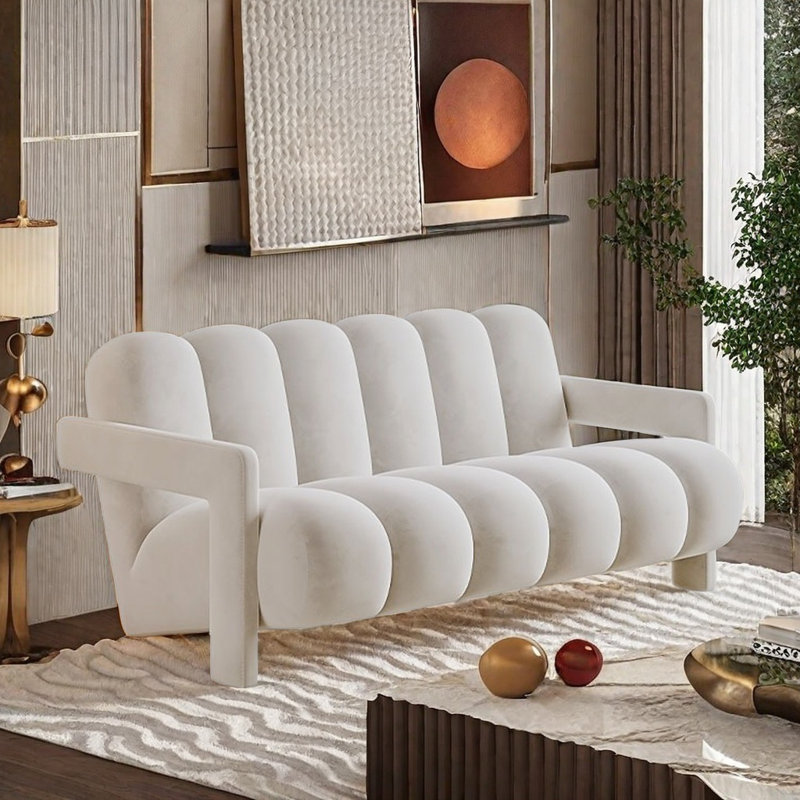 Syl, H 28,35 po x l 50 po x P 33,46 po, Blanc / Blanc
