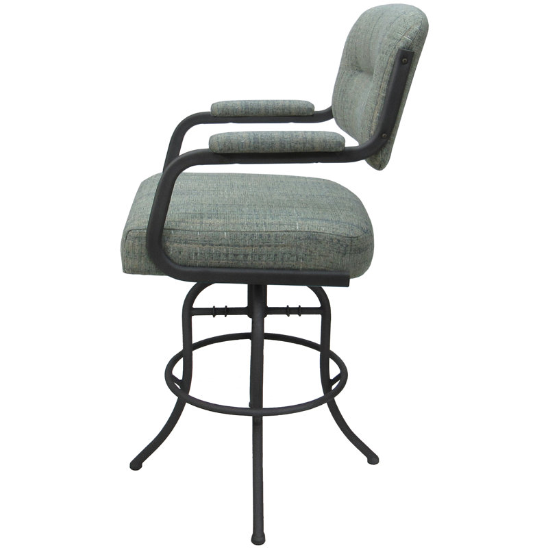 Tabouret de bar pivotant 30 po Jomiah, Gris, Bleu