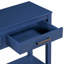 Table de ferme avec 3 tiroirs, console peinte avec tablette inférieure et poignées en fer, table de canapé minimaliste-1725165987
