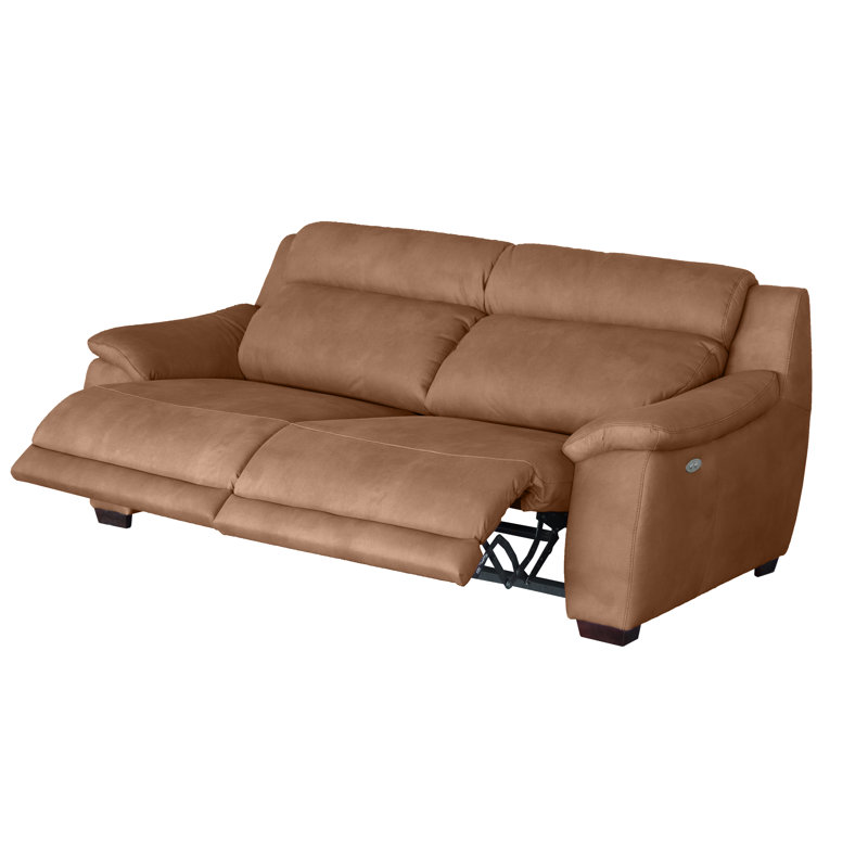 Nedia 2 Seater Power Reclining Upholstered Sofa, Tan