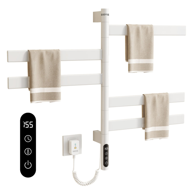 Barre à serviettes chauffante électrique, radiateur de salle de bain intelligent, radiateur de salle de bain à brancher / câblé, support pour sèche-serviettes
