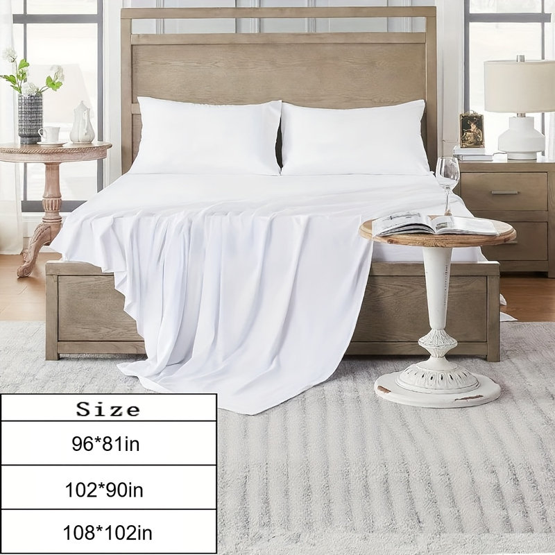 Ensemble de draps - 3 draps en microfibre brossée douce - 2 taies d'oreiller et 1 drap plat. Literie durable de qualité hôtelière.