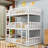 Twin Over Twin Over Twin Triple Wood Bunk Bed With Safety Fatures, Detachable Design-380341185