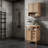 Modern Bathroom Wall Cabinet With Fluted Sliding Door, Faux Marble Top And Adjustable Shelf, Wall Mounted Storage Organizer With Curved Profile-2104680488
