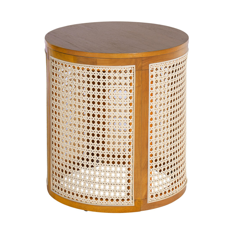 Table d'appoint en caoutchouc et bois massif, Ocre