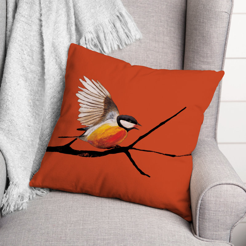 Housse de coussin d'extérieur carré et insert, Orange