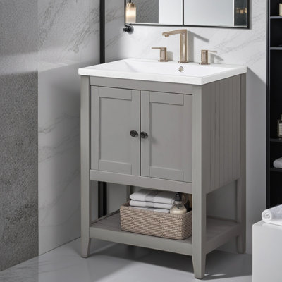 Naylene 24" W x 18" D x 33.61" H Wall-Mounted Single Bathroom Vanity