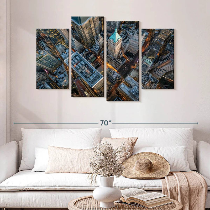 Lynelle New York vue d'en haut, H 32 po x l 52 po