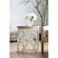 Grande table d'appoint 23 po blanche vieillie