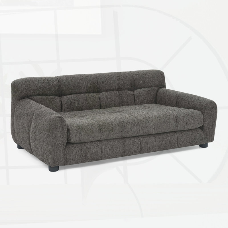Canapé ergonomique en lin pour grands chiens, Gris foncé