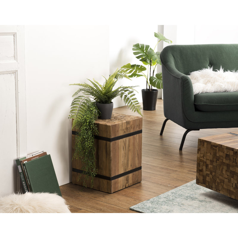 Pierre Solid Wood Block End Table