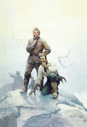 The castaways await par n.c. wyeth-reproduction d’art, H 36 po x l 24 po