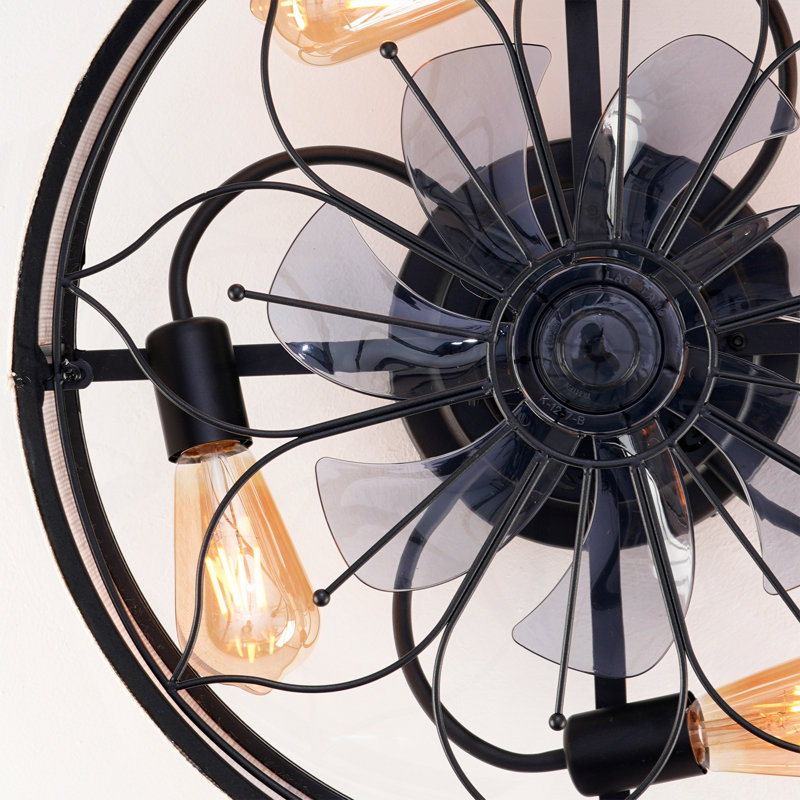 Ventilateur de plafond sans pales en tissu 20 po avec télécommande pour le salon, la chambre à coucher et la cuisine Lotus - Ampoules non incluses