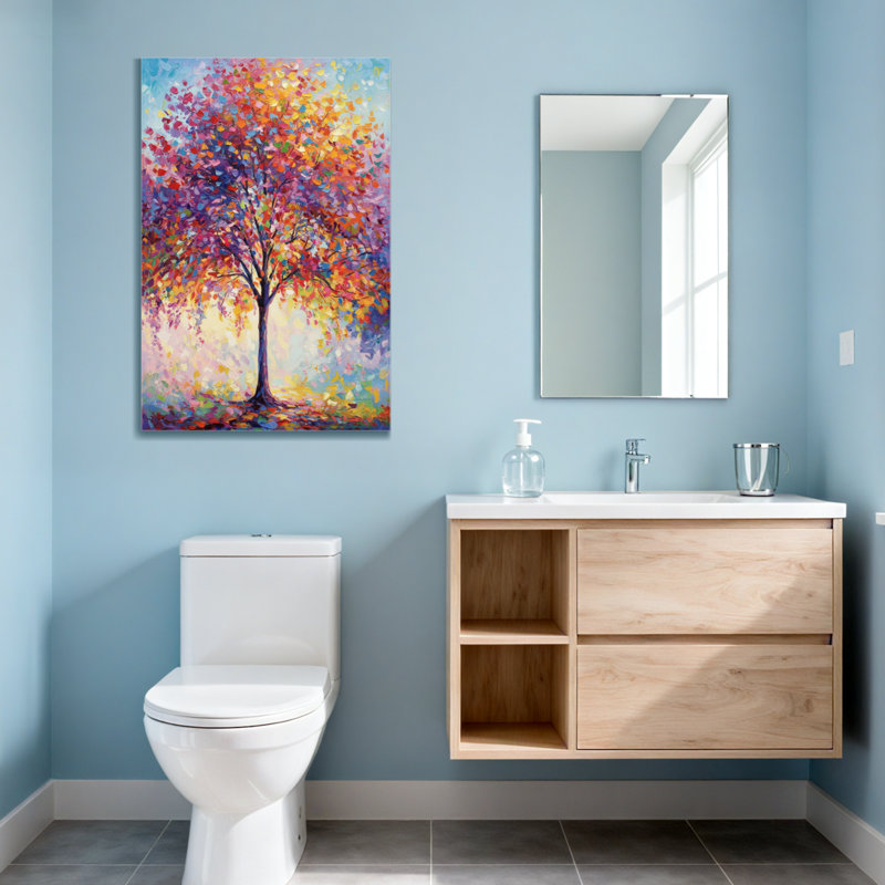 Paysage et nature arbre coloré avec des feuilles d'automne vibrantes, H 18 po x l 12 po