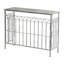 Console 40 po x 14 po x 31 po en fer forgé rustique, finition argent patinée, table d'appoint
