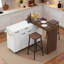 Îlot de cuisine mobile avec table de salle à manger extensible, armoire de rangement pour poubelles, étagère à épices coulissante à 3 niveaux et Whee-408394371