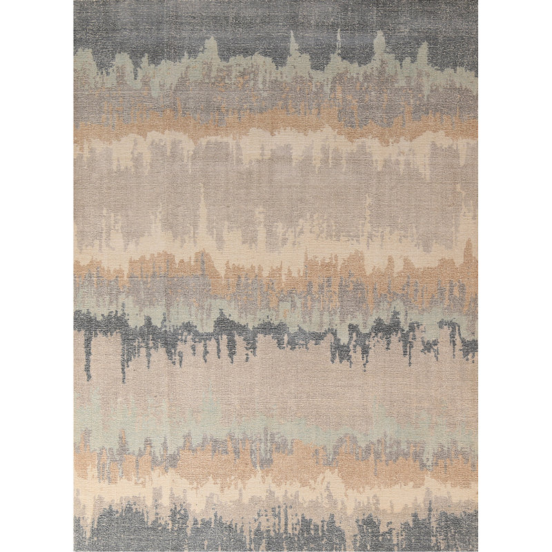 Tapis abstrait fait à la main 5 x 8 po