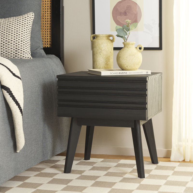 Kunio 17.72'' W Nightstand, Black