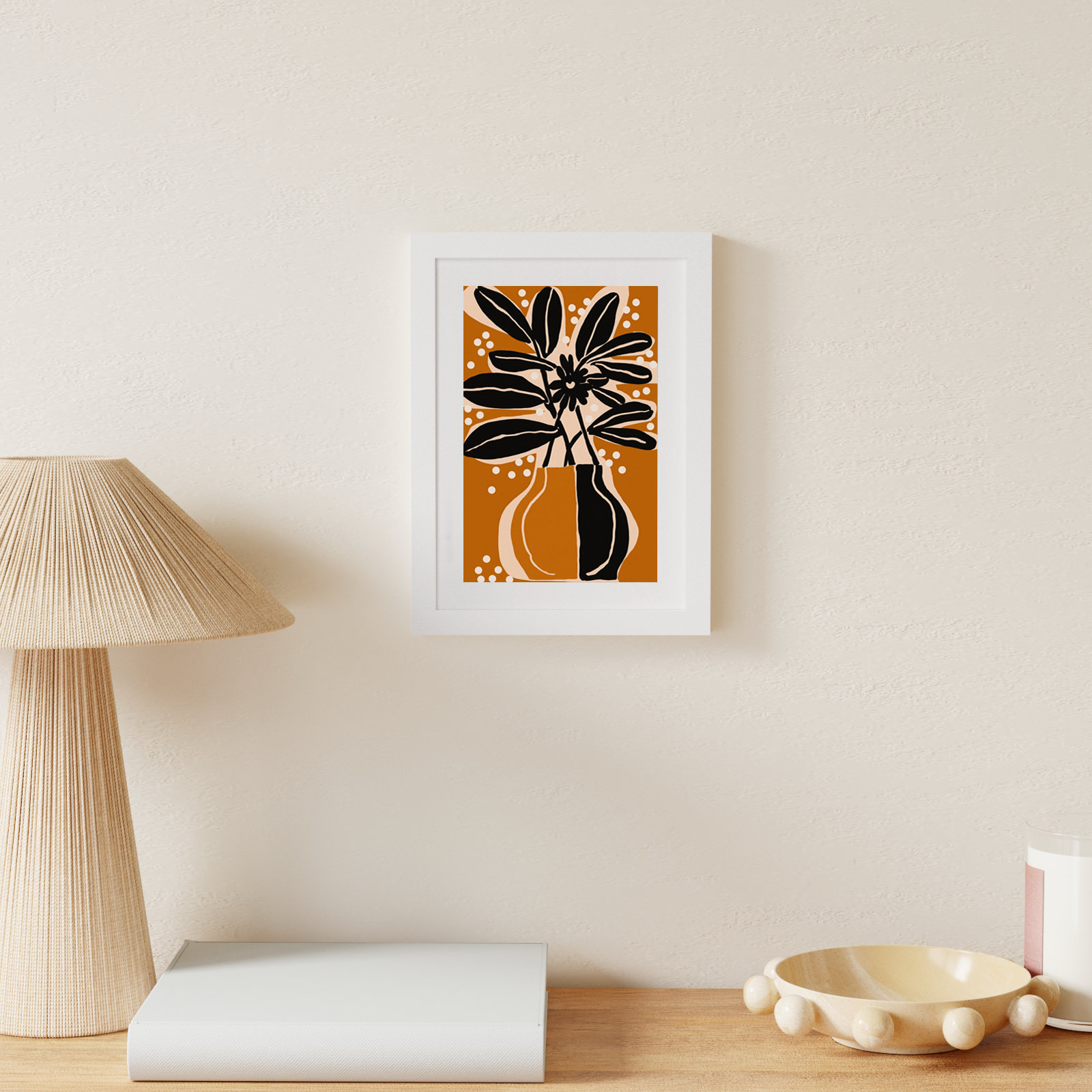 Galya "Ochre Still Life No. 6" Print, White, 13" H x 10" W