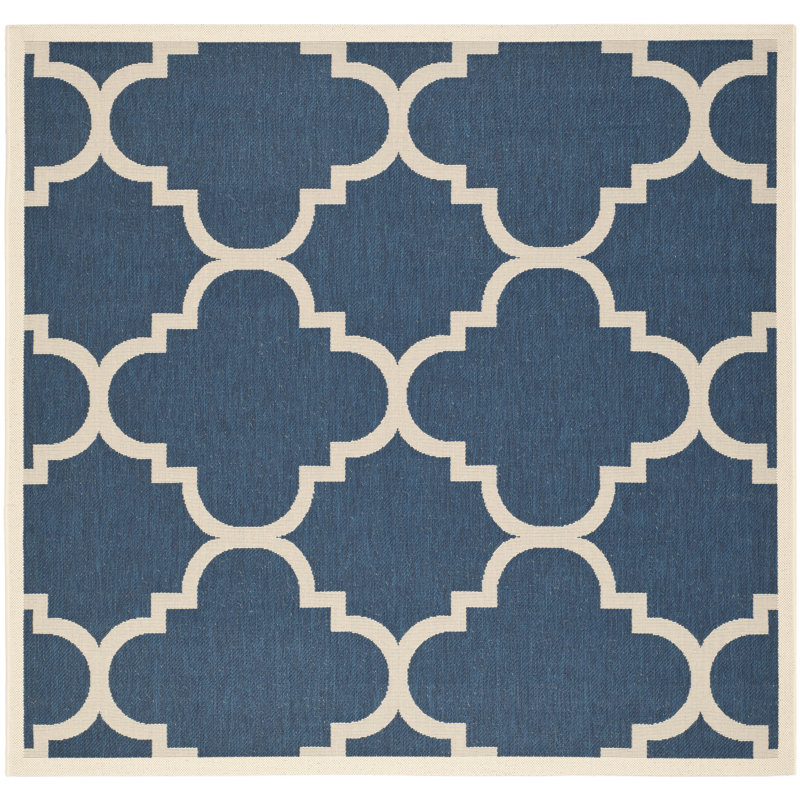 Herefordshire Performance Geometric Indoor/Outdoor Area Rug, Square 5'3"