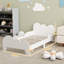 AIYAPLAY Toddler Bed Cloud-Themed Kids Bed Frame Ages 3-8 Years White