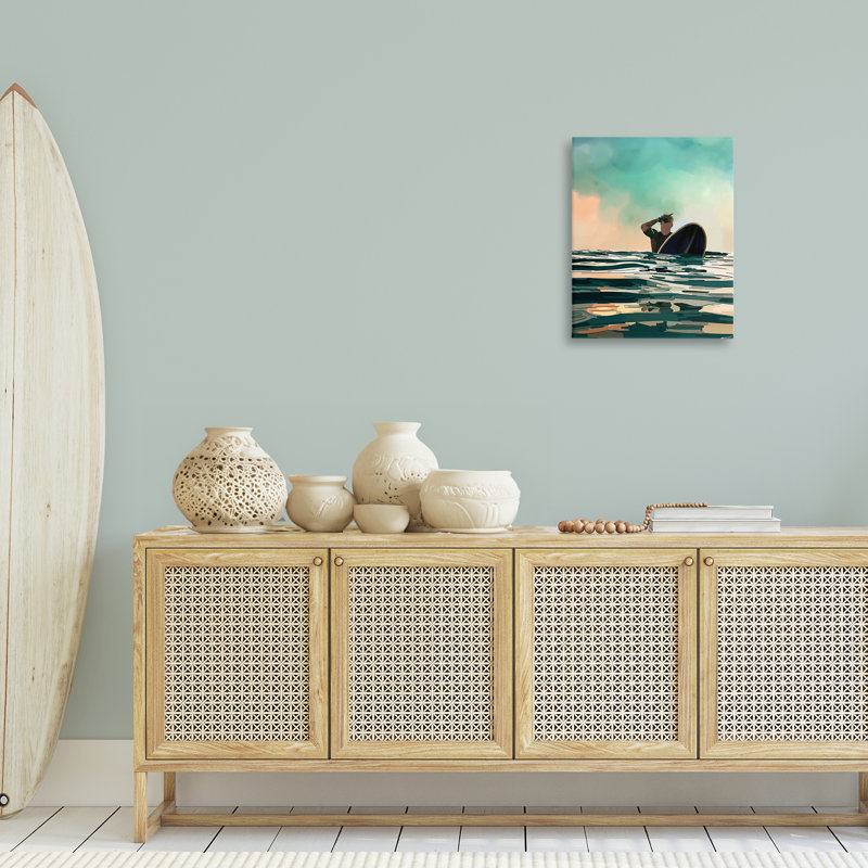 «Surfer with Ocean Reflection» par Amelia Noyes, H 20 po x l 16 po
