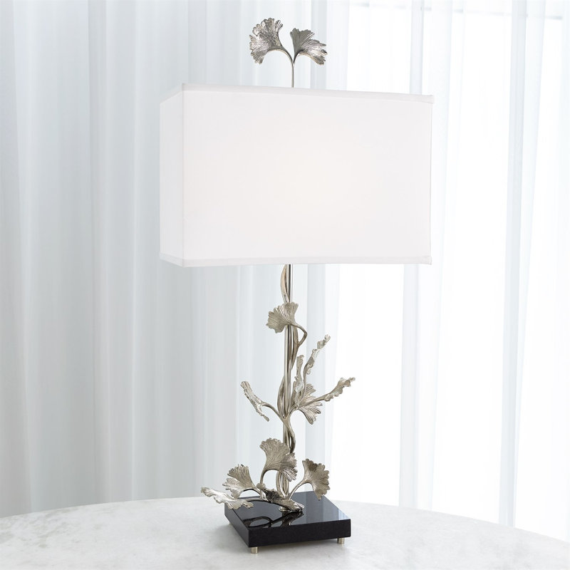 Ginkgo Table Lamp-Brass, Nickel/Black