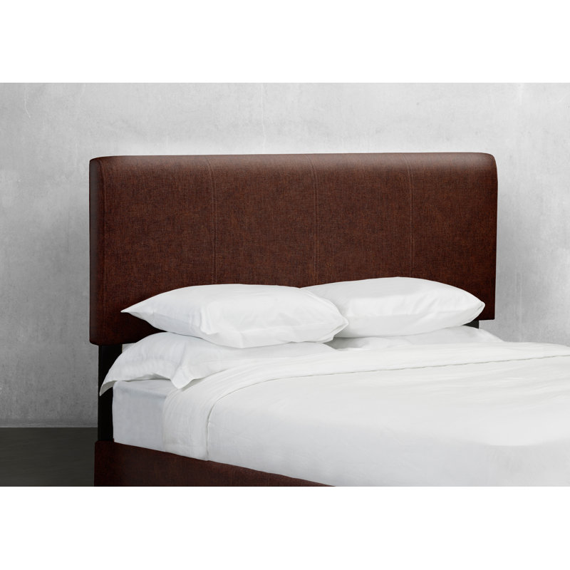 Tête de lit tapissier à panneau Waldrop, Double, Similicuir - caramel
