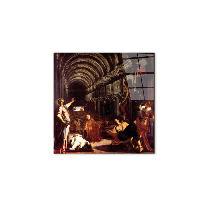 Discovery of the corpse of St. Mark by Tintoretto 58x58 Cm Frameless Panel Lightweight Ready to Hang, CrystalArt