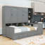 Lit de jour en bois avec 2 tiroirs, armoire et tablettes-1319364130-1319364132