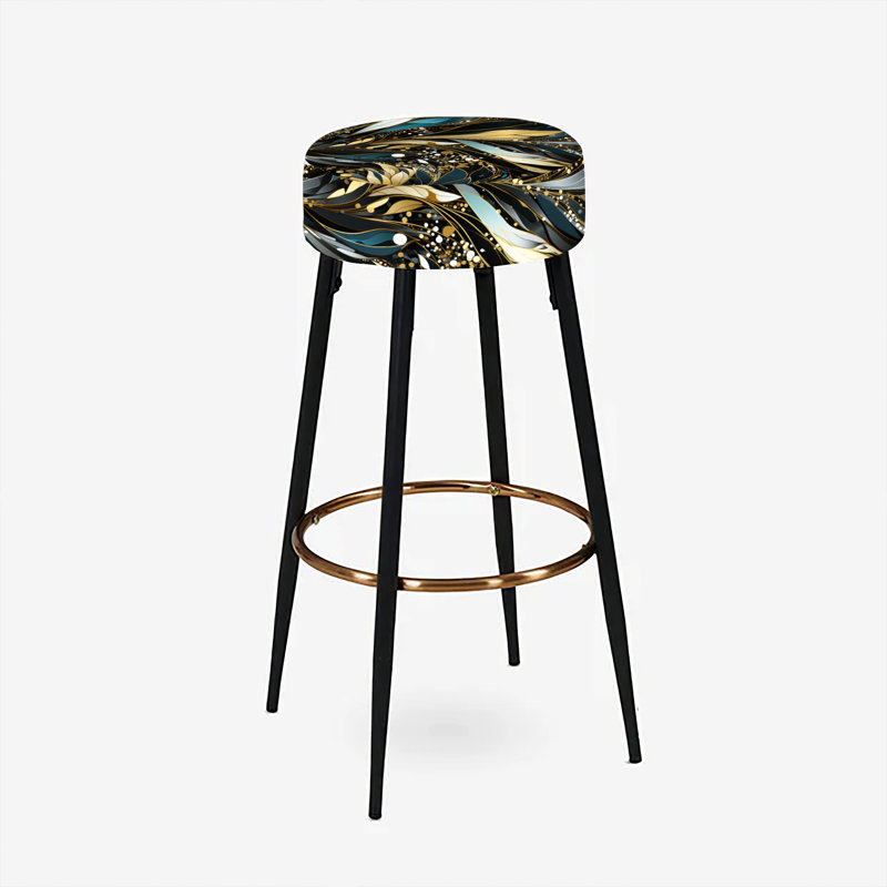 Blue Boho Chic Feathers Charms II - Ensemble de 2 tabourets de bar Boho