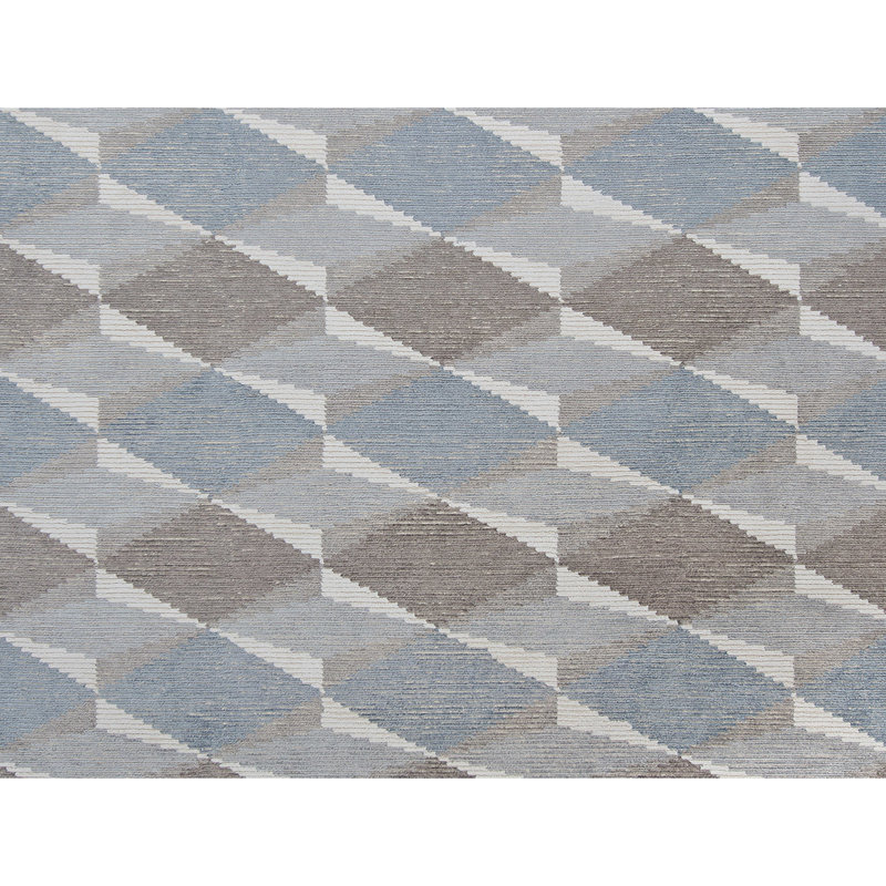 Hand Knotted Area Rug in Silver, Rectangle 9' x 12'