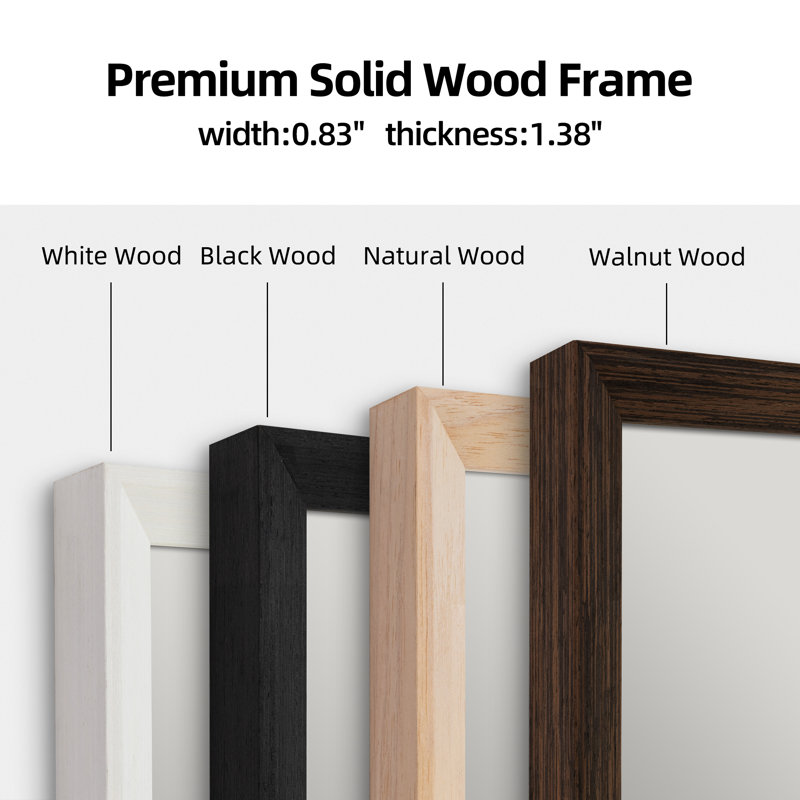 Miroir rectangulaire en bois, Horizontale / verticale, 36 po x 30 po, Bois noir