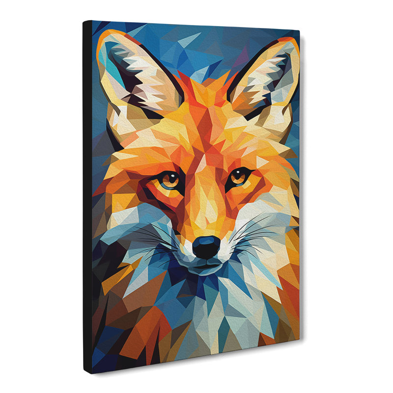 Fox Cubism No.3 - Wrapped Canvas, 60cm H x 40cm W x 3cm D