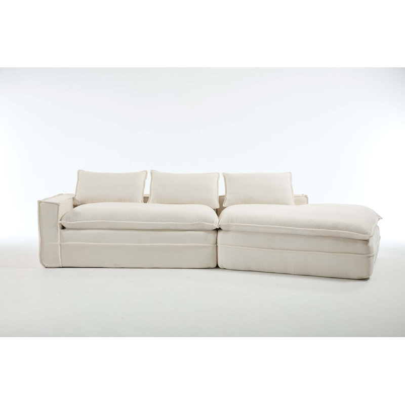 Canapé modulaire Modern, Tissu - Blanc