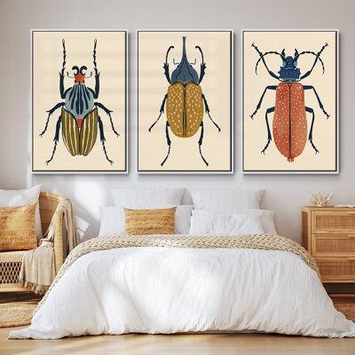 Collection Antique Coral VII - 3 pièces, reproduction d'art sur toile