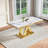 70.08" Rectangular Faux Marble Top Pedestal Dining Set-110982544-110982545