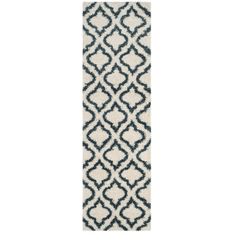 Tapis à poils longs Darrold Hudson, Tapis de couloir 2 pi 3 po x 8 pi
